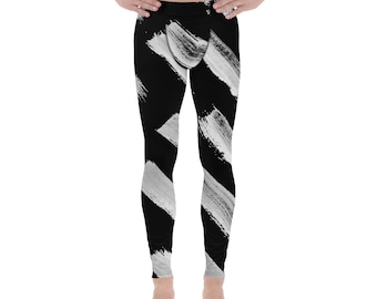 Black Painted Men’s Leggings | Running Workout Leggings | Cycling Leggings | Mens Pants | Mens Fashion | Yoga Pants | Gym Leggings