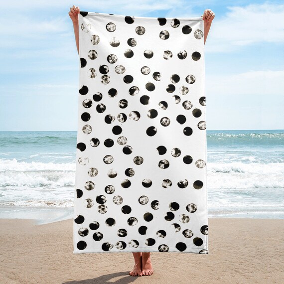 Black White Towel, Bath Spa Sauna Beach Towel Extra HIGH Quality towel , personalized towel, custom towel, birthday gift, Patterned Shapes