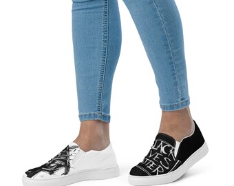 BLM slip-on canvas shoes | Casual Slip On Shoes | Graphic Shoes | Artistic Shoes | Unique Print Shoes | Clizia Shoes | Casual Women