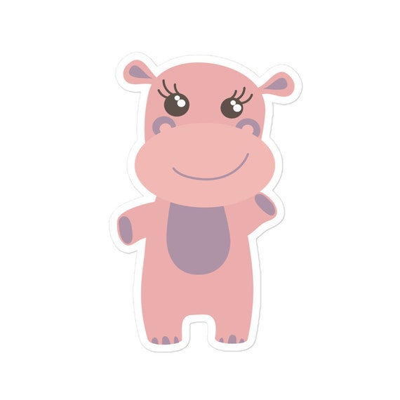 Hippo Decal, Cute Hippo Sticker, Pink Hippo Sticker, Mother's day Gift, Laptop Stickers, Lover Gift, Cute, sticker