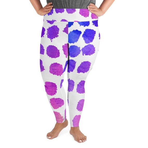 Kolor Dots Print Plus Size Leggings - Clizia - Premium Active Buttery Soft Workout Leggings - Athletic - Running - Fitness-Activewear