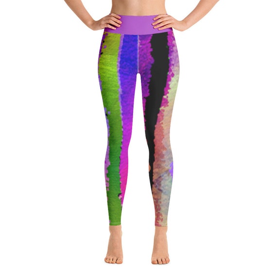 Colorful Yoga Leggings -Premium Active Buttery Soft Workout Leggings -Gift - Athletic - Running - Fitness - Activewear - Gift for her - Pop