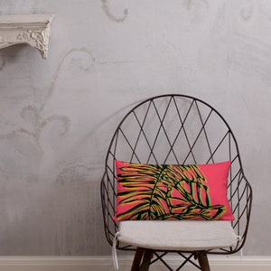Abstract Leaves Pillow: Modern Minimalist Throw Cushion