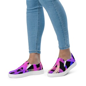 Zapatos de lona slip-on para mujer / Casual Slip On Shoes / Zapatos gráficos / Zapatos artísticos / Zapatos estampados únicos / Clizia Shoes / Casual Women