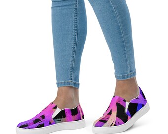 Women slip-on canvas shoes | Casual Slip On Shoes | Graphic Shoes | Artistic Shoes | Unique Print Shoes | Clizia Shoes | Casual Women