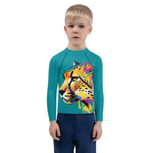Kids Rash Guard Wild Style: Cheeta Rashguard for Ultimate Adventure | Kids Swimwear | Fitted Swimsuit | Kids Birthday Gift | Kids Clothes