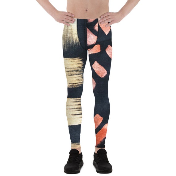 Stripes Patterned Leggings | Mens Leggings | Running Leggings | Gym Fitness Leggings | Workout Leggings | Athletic Leggings | Yoga Pants