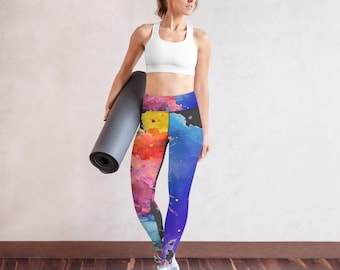 Printed Yoga Pants | Yoga Leggings | Gym Workout Leggings | Colorful Tights | Stretch Leggings | Running Activewear Leggings | High Waisted