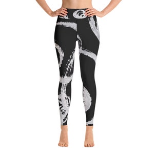 Black and White Women Leggings | Yoga Leggings | Activewear Leggings | Fitness Womens Tights | Casual Leggings | High Waist Leggings