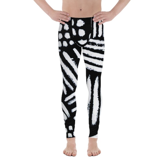 Black Men’s Leggings | Sports Leggings | Workout Fitness Leggings | Yoga Pants | Patterned Leggings | Gym Leggings | Athletic Gifts
