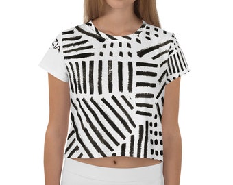 Imperfect 4 Clizia All-Over Print Crop Tee