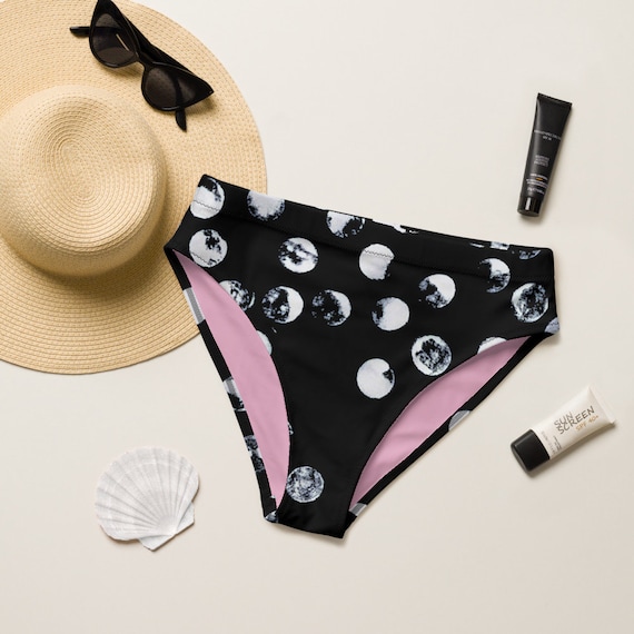 Recycled high-waisted bikini - Hippie - Retro Style - Beachwear - Gift for her - Dots Pattern - Tropical Pattern - Women Bikini - Swimwear