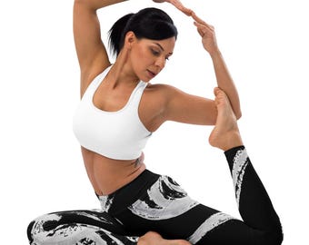 Black Printed Yoga Leggings | Soft Activewear Workout Pants | Women’s Gym & Fitness Tights
