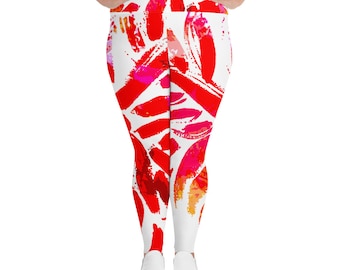 Painted Leggings for Women | Plus Size Leggings | Gym Fitness Leggings | Workout Leggings | Athletic Leggings | Yoga Pants | Soft Leggings