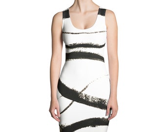 Imperfect Clizia Flow White Sublimation Cut & Sew Dress