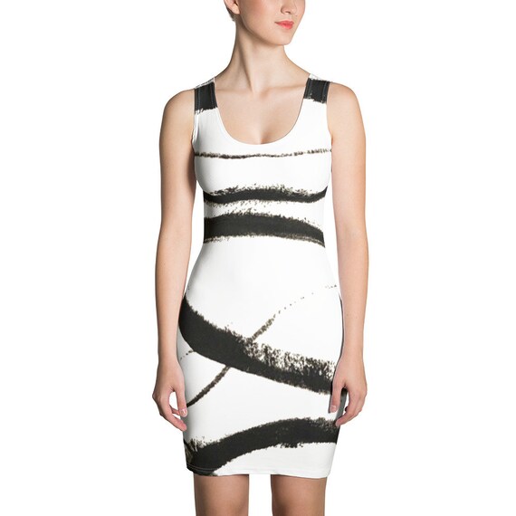 Imperfect Clizia Flow White Sublimation Cut & Sew Dress