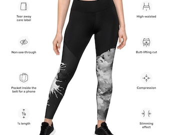 Compression Leggings | All Sizes Womens Leggings | Pattern Leggings with Pockets | Workout Leggings | Fitness Gifts