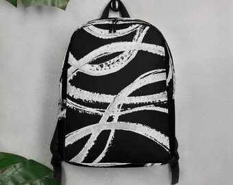 Black and White Stylish Personalized Backpack | Lightweight and  Laptop-Friendly | Perfect for Teens, Travel, Weekend, or Birthday Gifts