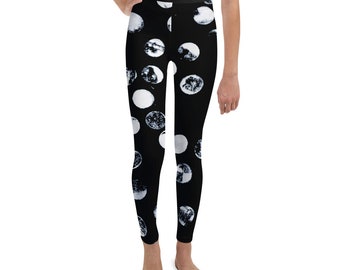 Black Moon Leggings | Kids Youth Leggings | Celestial Leggings | Casual Leggings | Trendy Leggings | Fitness Leggings | Christmas Leggings