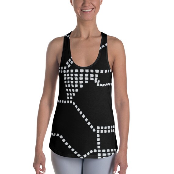 Black and White Shirts - Women's Racerback Tanks - Super Soft Exercise Tanks - Yoga Shirts - Workout Tanks for Ladies - Daily Tank Tops