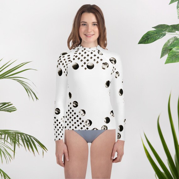 Imperfect Clizia Dots Youth Rash Guard-- Unisex Swimwear Jiujitsu BJJ Kids Rash Guard - Athletic Kid Rash Guard - Swimsuit - Kids Swimwear