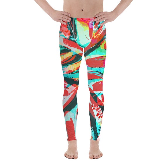 Patterned Leggings for Mens | Yoga Leggings | Workout Yoga Pants | Gym Workout Leggings | Athletic Leggings | Running Tights | Yoga Gift