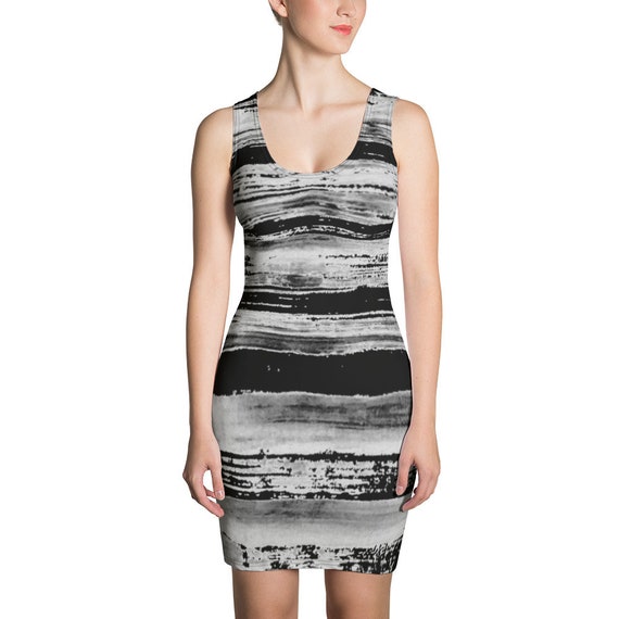 Imperfect Clizia Stripes Sublimation Cut & Sew Dress