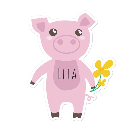 Custom Pig Sticker, Personalized Sticker, Back to school Vinyl Decal, Bumper Car Laptop Sign, Choose Love, Cute Positive Kiss-Cut Stickers
