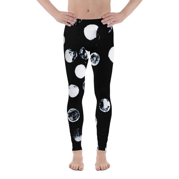 Black Moon Leggings | Athletic Workout Leggings | Celestial Leggings | Yoga Pants | Leggings for Men | Activewear Leggings | Men Gifts