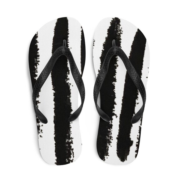 zebra flip flops