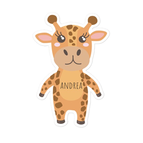 Custom Sticker, Giraffe Sticker, Baby Shower Sticker , Personalized Sticker, Back to school Vinyl Decal, Laptop Sticker, Kiss-Cut Stickers