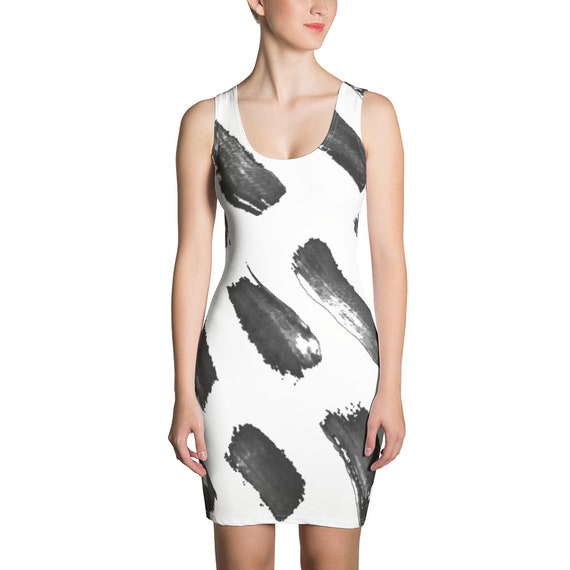 Imperfect Clizia Brush White Sublimation Cut & Sew Dress