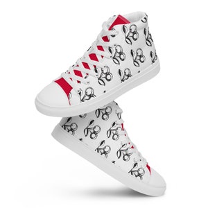 Women’s high top canvas shoes, Cherries canvas shoes, Pop Sneakers , Sneakers, Shoes with cherries, Women Shoes, Lace-up casual shoes
