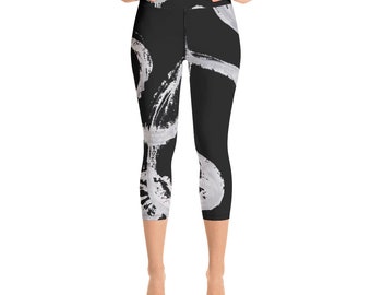 Capri Leggings for Women | Black Yoga Pants | Athletic Leggings | Activewear Leggings | Exercise Leggings | Workout Fitness Leggings