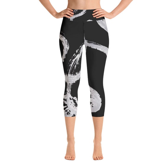 Capri Leggings for Women | Black Yoga Pants | Athletic Leggings | Activewear Leggings | Exercise Leggings | Workout Fitness Leggings