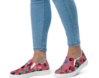 Polka Dots slip-on canvas shoes | Casual Slip On Shoes | Graphic Shoes | Artistic Shoes | Unique Print Shoes | Clizia Shoes | Casual Women