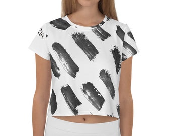 Imperfect Brush All-Over Print Crop Tee