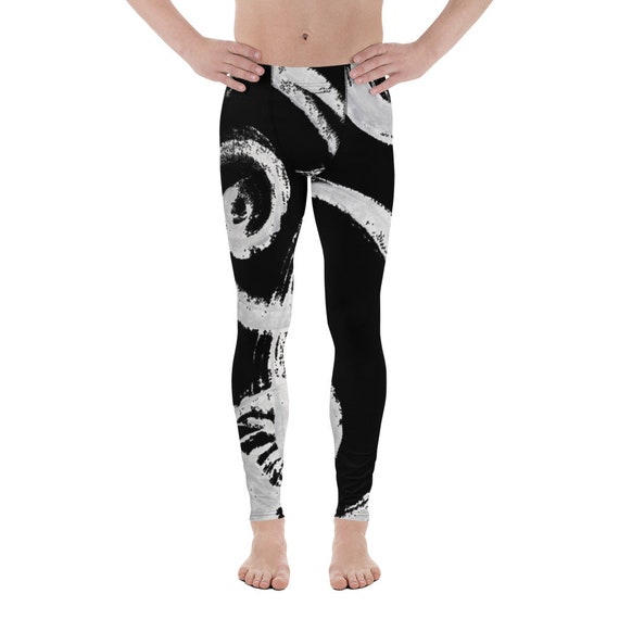 Black Leggings for Men | Mens Pants | High Waist Leggings | Running Workout Leggings | Mens Fashion | Yoga Pants | Gym Leggings | Gym Gifts