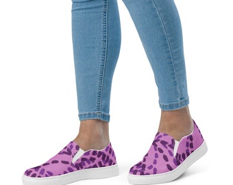 Purple slip-on canvas shoes | Casual Slip On Shoes | Graphic Shoes | Artistic Shoes | Unique Print Shoes | Clizia Shoes | Casual Women