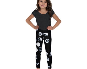 Dots Black Leggings for Kids | Space Moon Leggings | Celestial leggings | Kids Pants | Girls Leggings | Christmas Leggings | Gifts for Kids