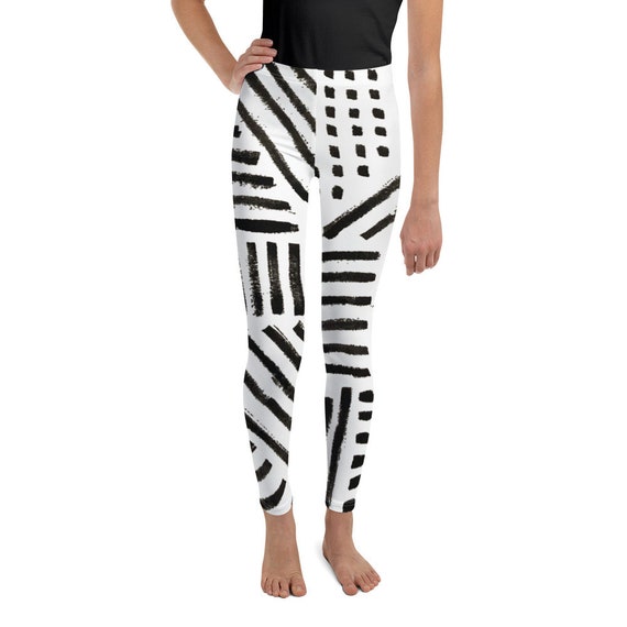 Clizia Dash&Dots Girls Leggings - Boys Leggings - Black and White - Birthday Outfit - Printed Leggings - Ballet Leggings - Casual for Kids