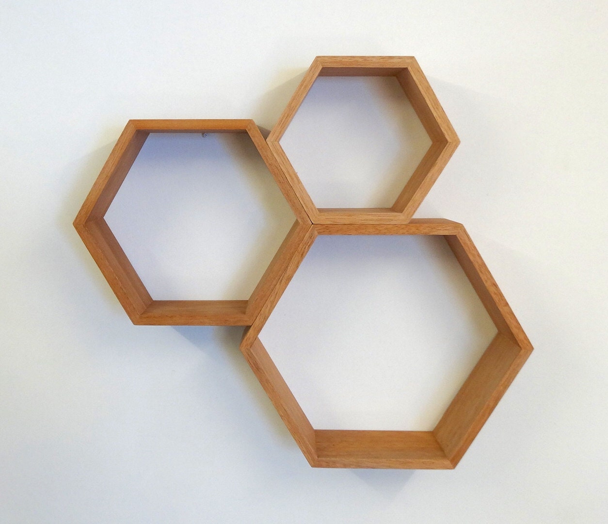 Hexagon Wooden Shelf Set // Maple Etsy