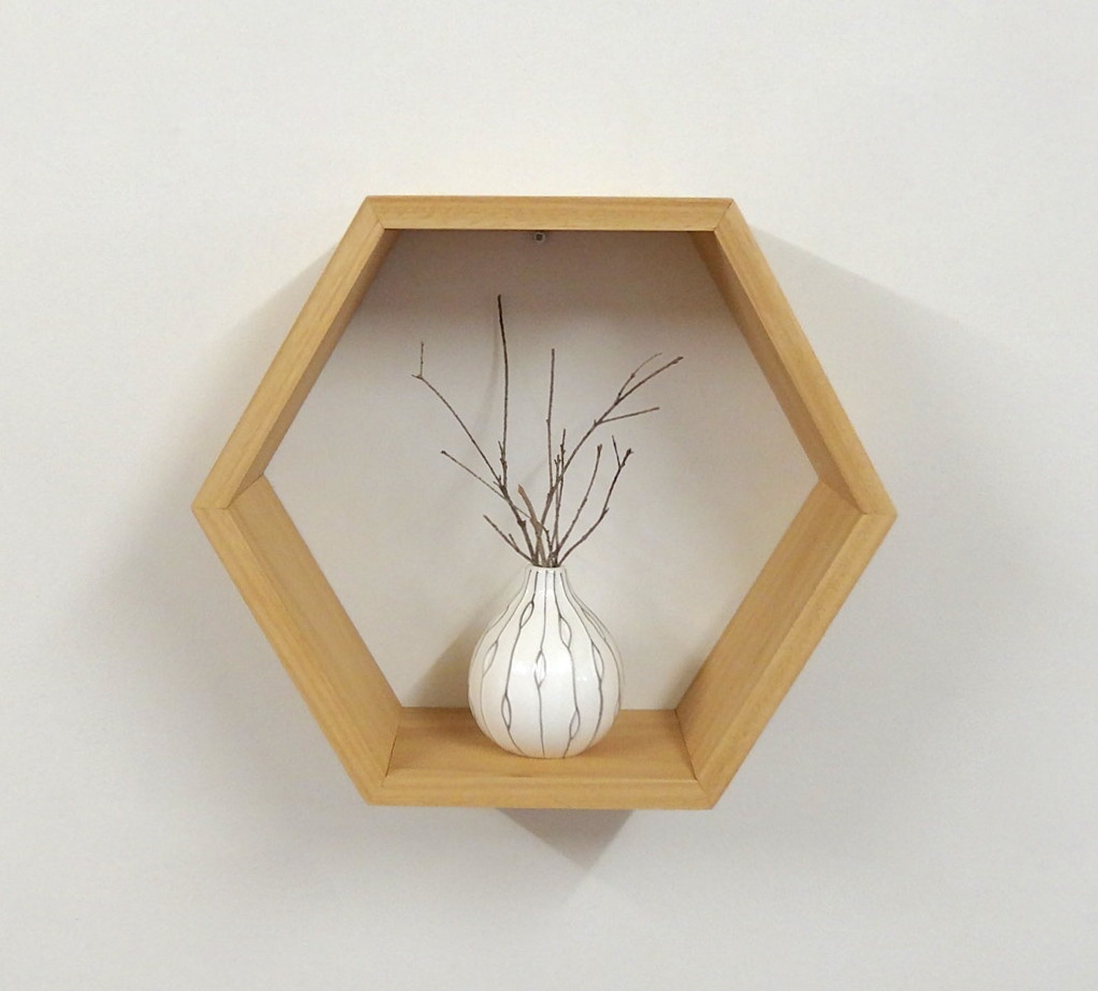 Hexagon Wooden Shelf // Shadow Box // Tasmanian Oak Etsy Australia