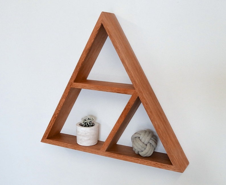 Triangle Wooden Shelf // Geometric Shelf // Maple Etsy Australia