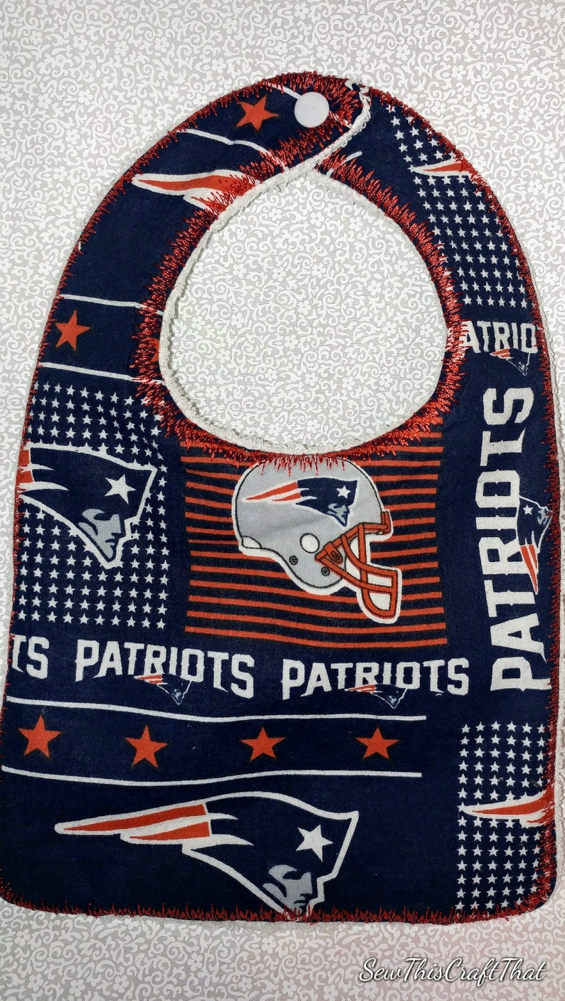 New England Patriots Baby Bib and Burp Cloth Set image 2