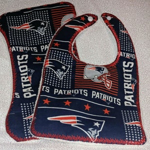 New England Patriots Baby Bib and Burp Cloth Set image 4