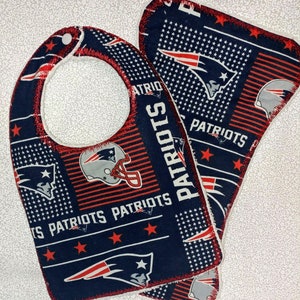 New England Patriots Baby Bib and Burp Cloth Set image 1