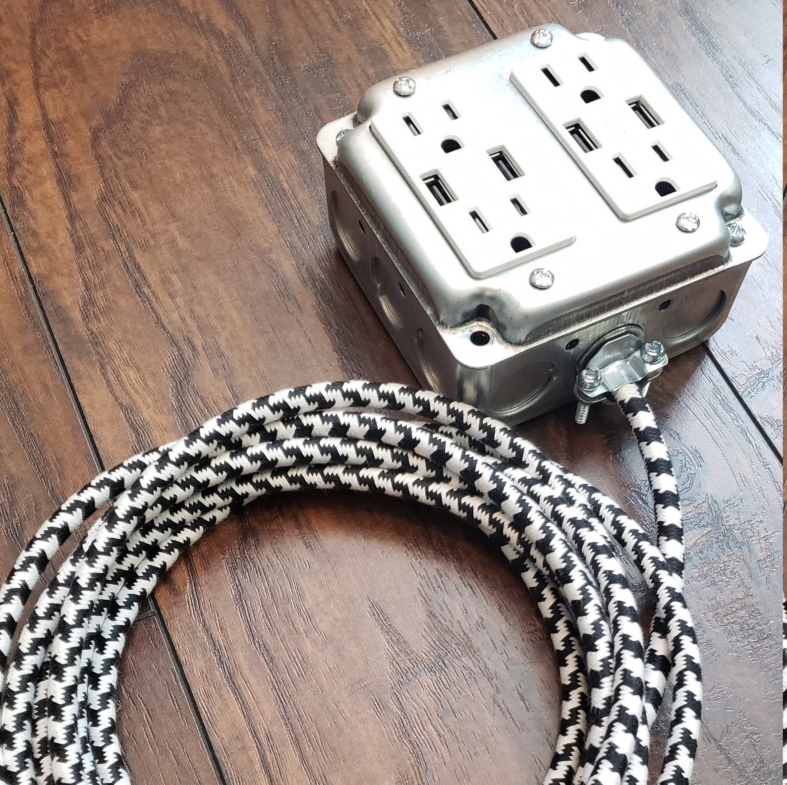 10ft Vintage Industrial Extension Cord with USB Etsy