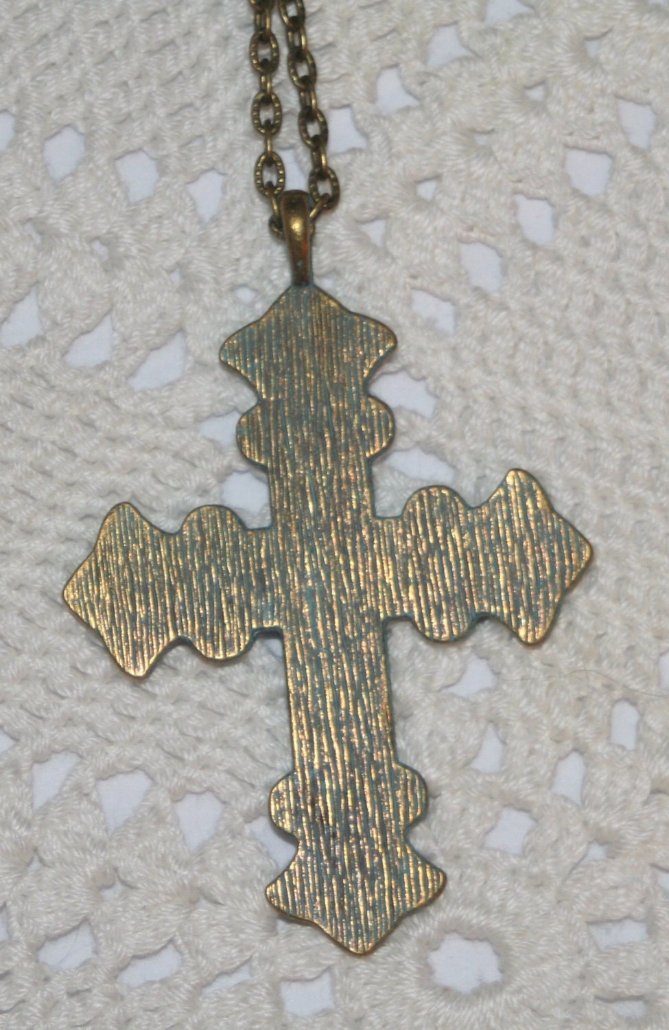 Handsome Festooned Flowers Verdigris Finish Truncated Etsy