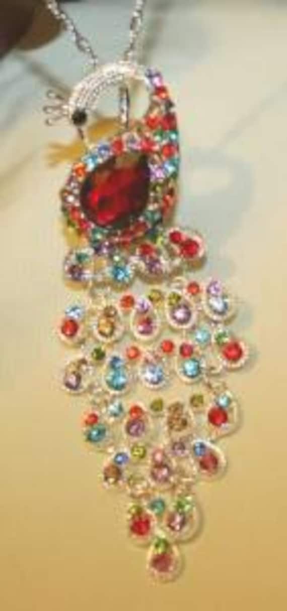 Stunning Large-Sized Cascading Multi-Colored Rhin… - image 1